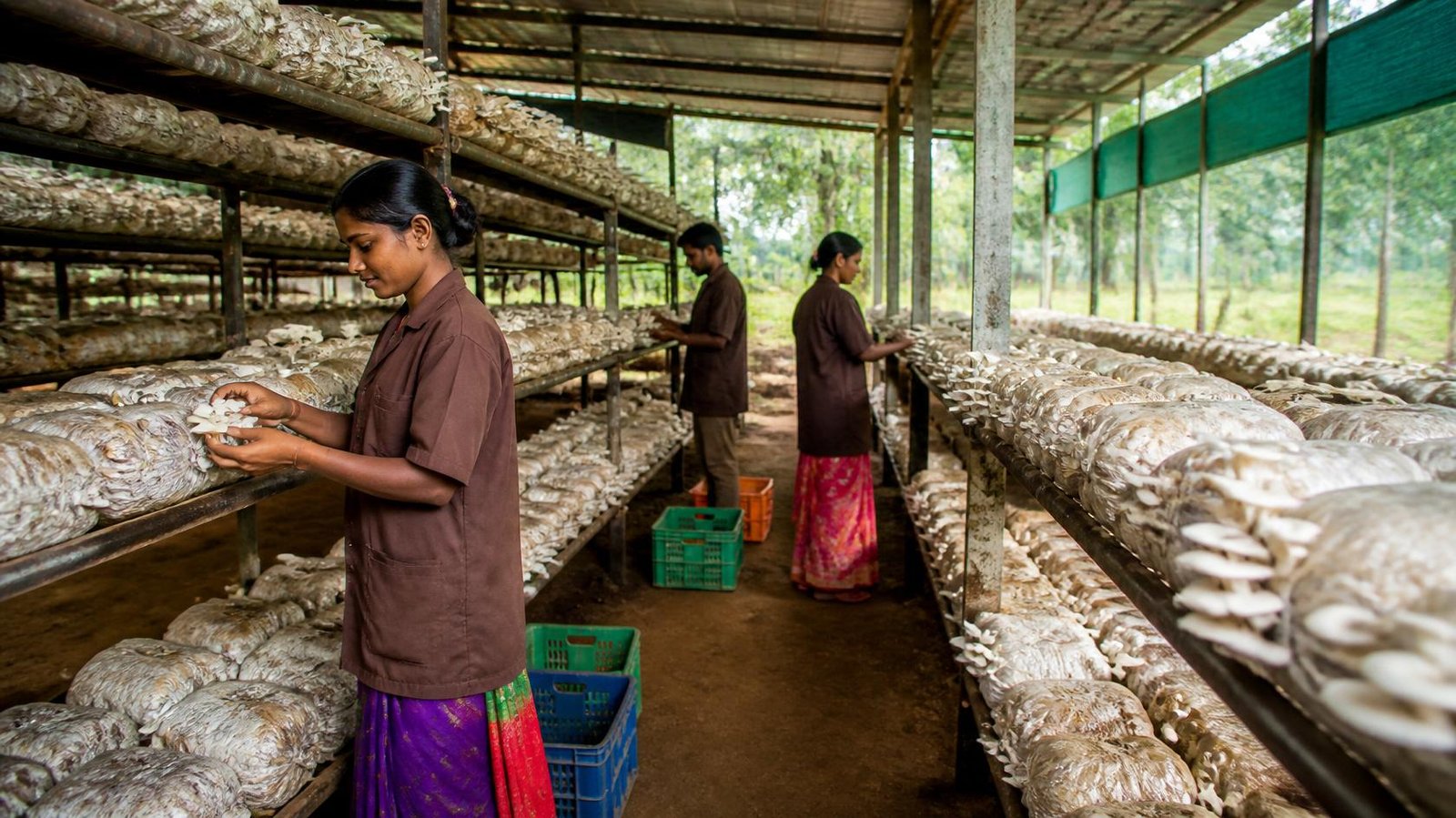 Mushroom cultivation by Kaamdhenu Agrotrade
